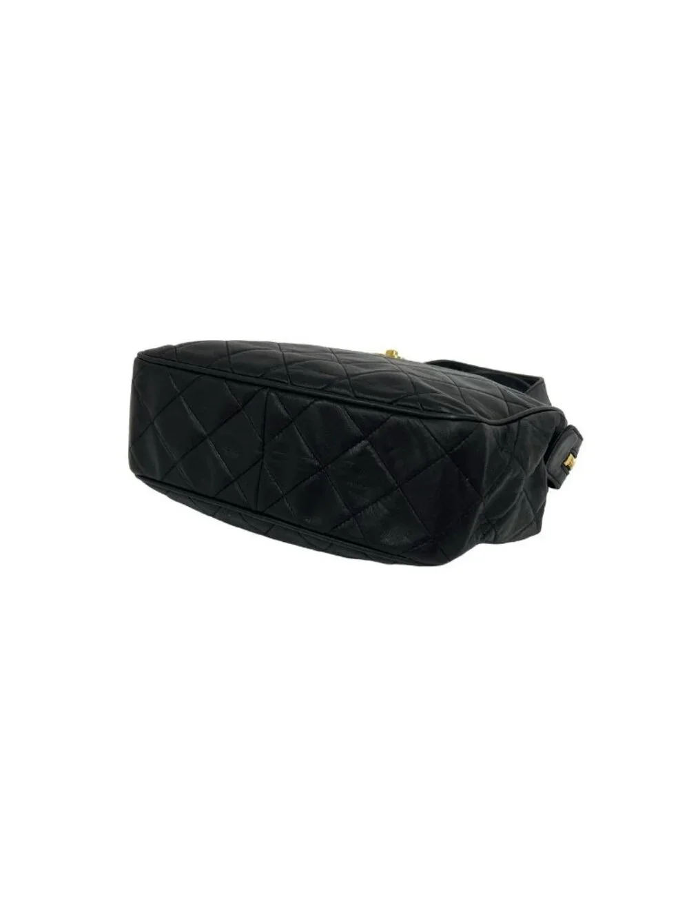 Chanel Vintage Quilted CC Logo Lambskin Leather Handbag Black